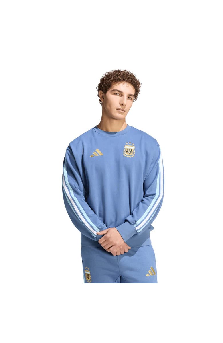 adidas Men's adidas  Blue Argentina National Team FIFA x World Cup Alphaskin Crewneck Sweatshirt, Main, color, Blue
