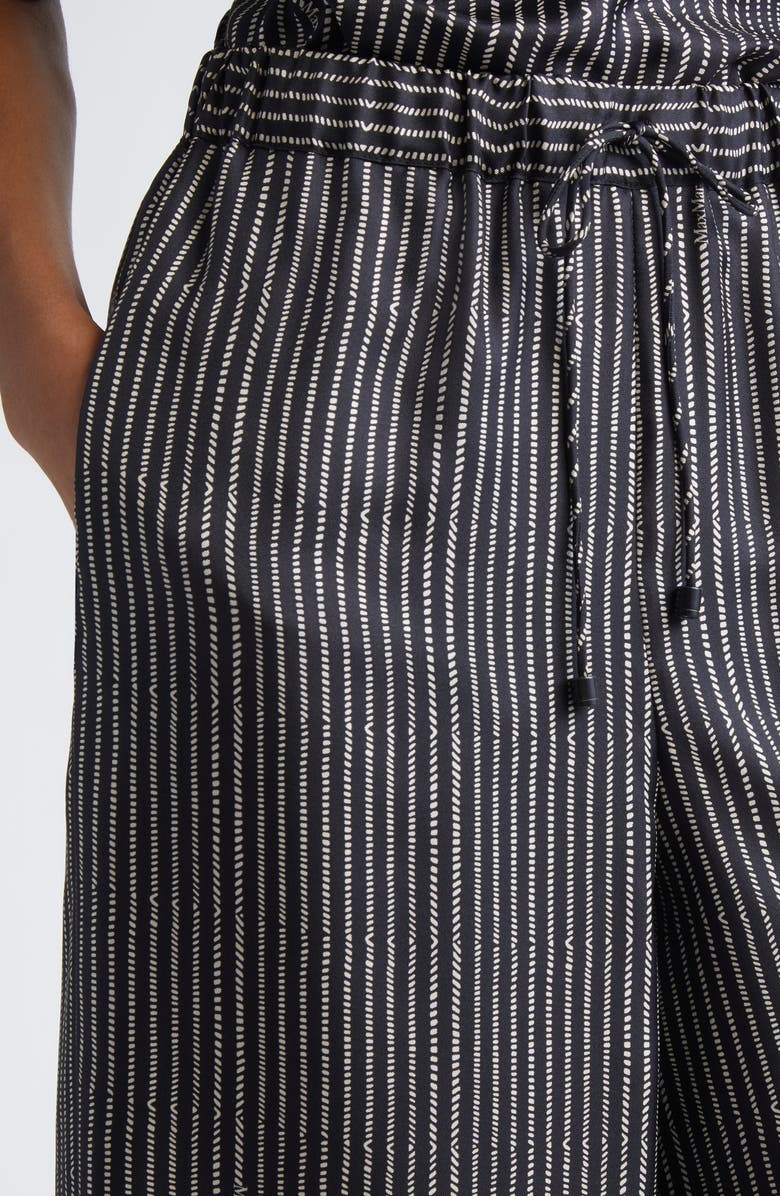 Max Mara Clarino Broken Stripe High Waist Wide Leg Silk Pants, Alternate, color, 