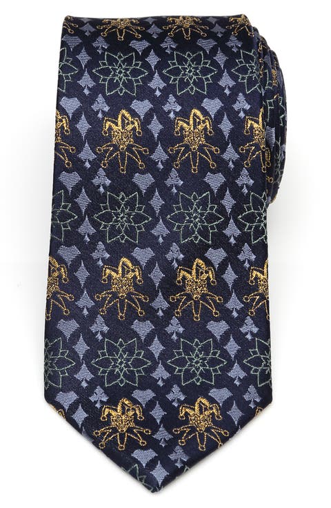 Joker Print Silk Tie
