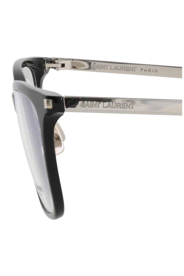 51mm Square Optical Glasses, Alternate, color, BLACK SILVER TRANSPARENT
