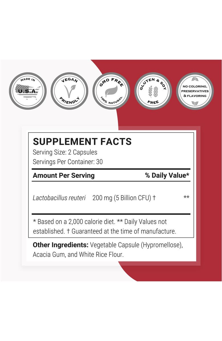 SuperSmart Lactobacillus Reuteri Probiotic Supplement, Alternate, color, NO COLOR