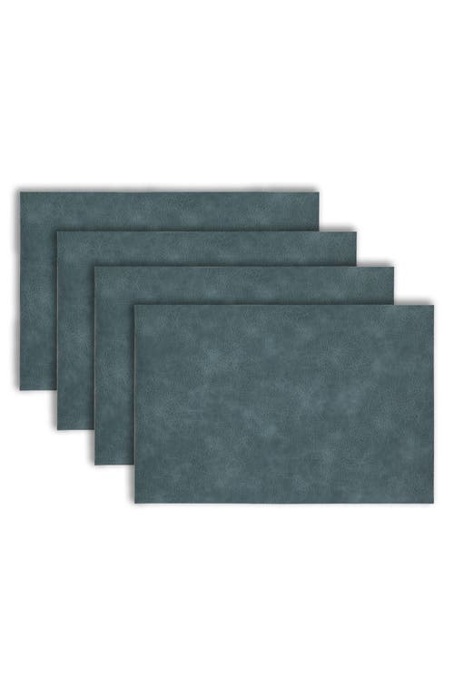 Dainty Home Faux Leather Reversible Set Of 4 Placemats In Reversible Blue Navy