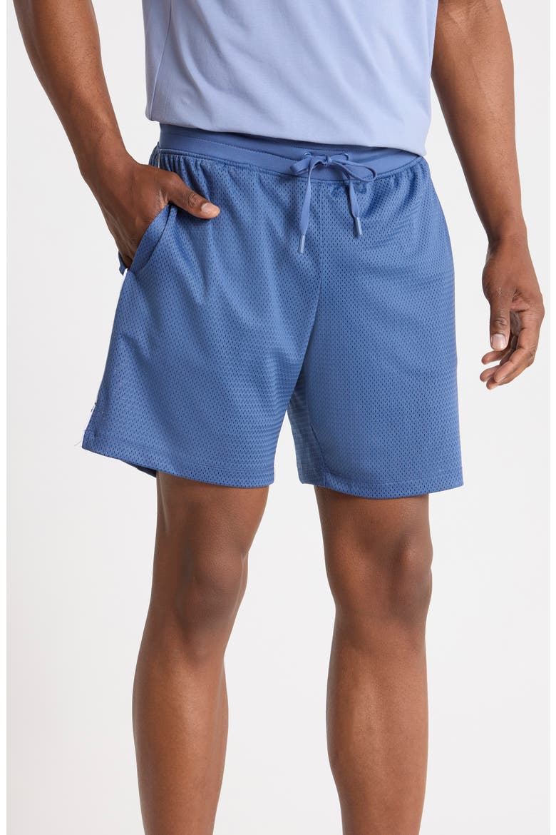 Mesh Coolcore Shorts, Main, color, FOREVER DENIM