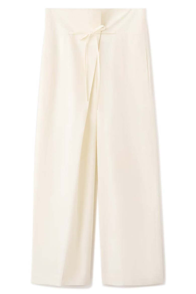 Asymmetric Waist Straight Leg Cotton Pants, Alternate, color, ECRU