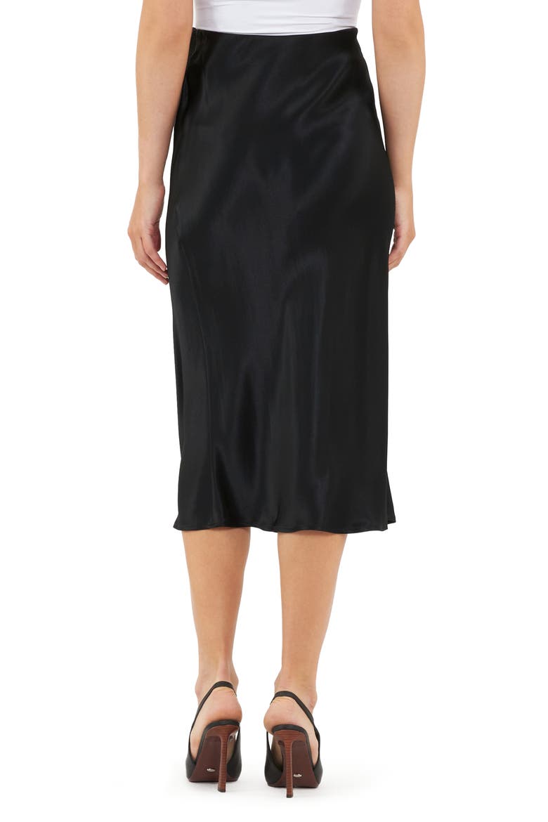 Crystal Satin Midi Maternity Skirt, Alternate, color, BLACK