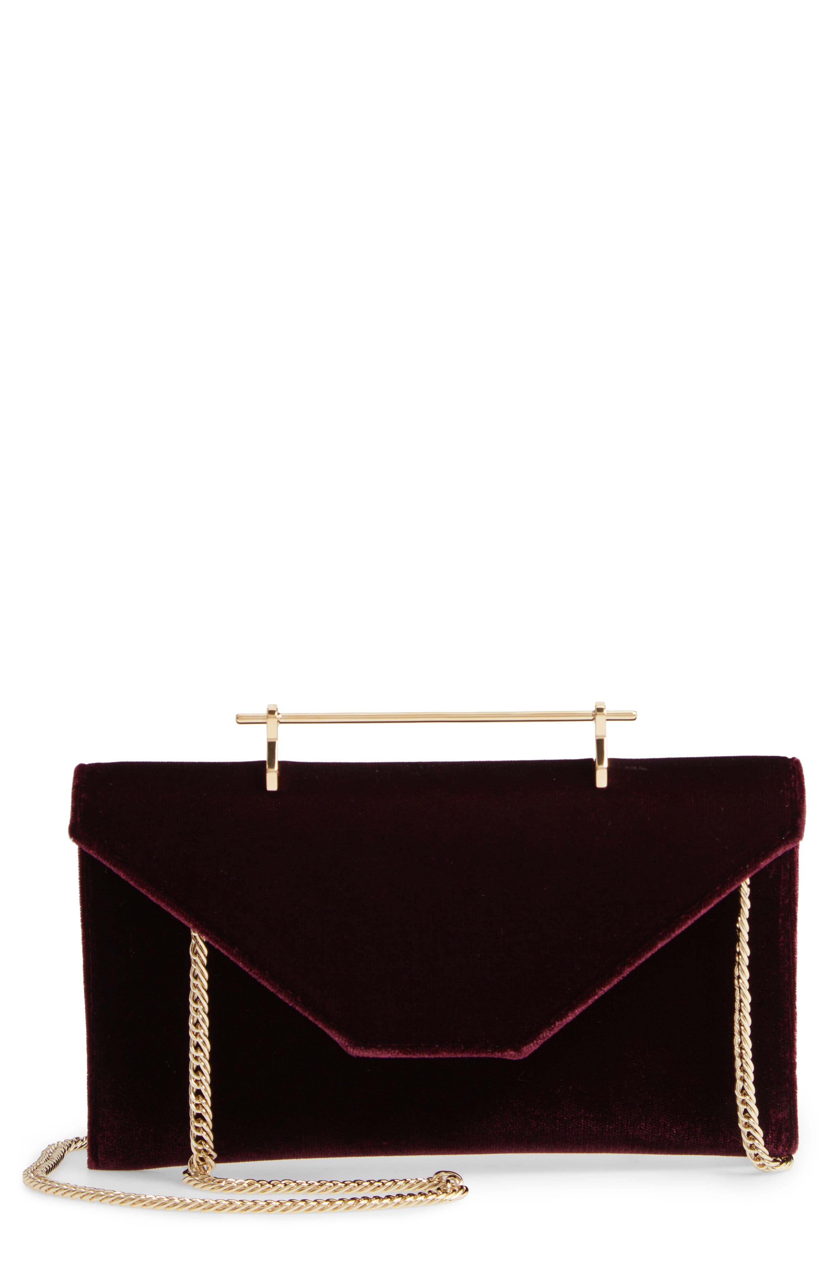 M2MALLETIER Annabelle Velvet Clutch, Main, color, 
