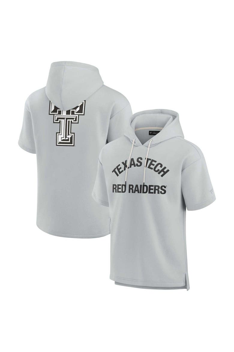 Unisex Fanatics Signature Gray Texas Tech Red Raiders Elements Super Soft Fleece Short Sleeve Pullover Hoodie, Main, color, Gray