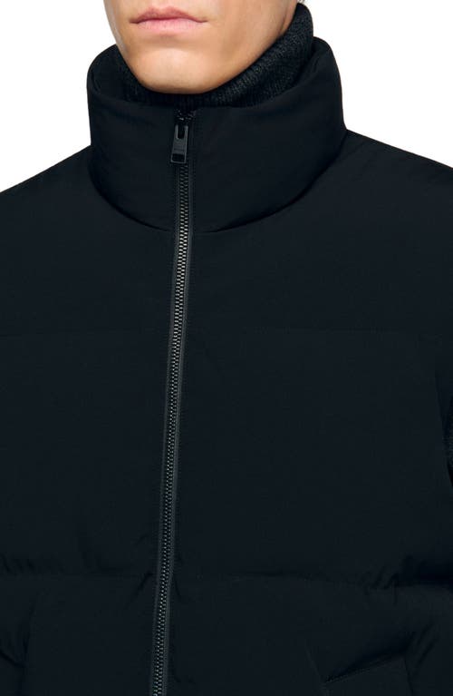 Sandro Sleeveless Technical Puffer Vest In Blue