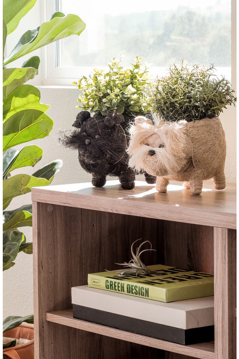 Schnauzer Handwoven Planter, Alternate, color, BLACK