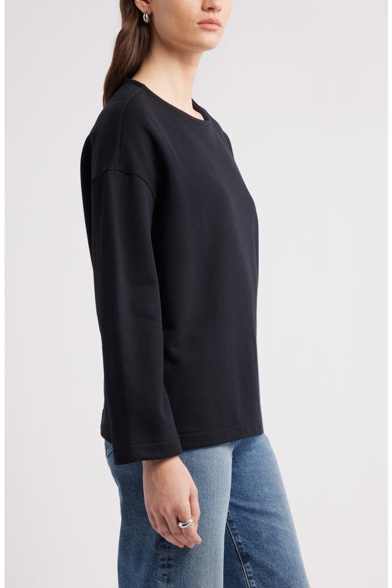 French Terry Top, Alternate, color, BLACK