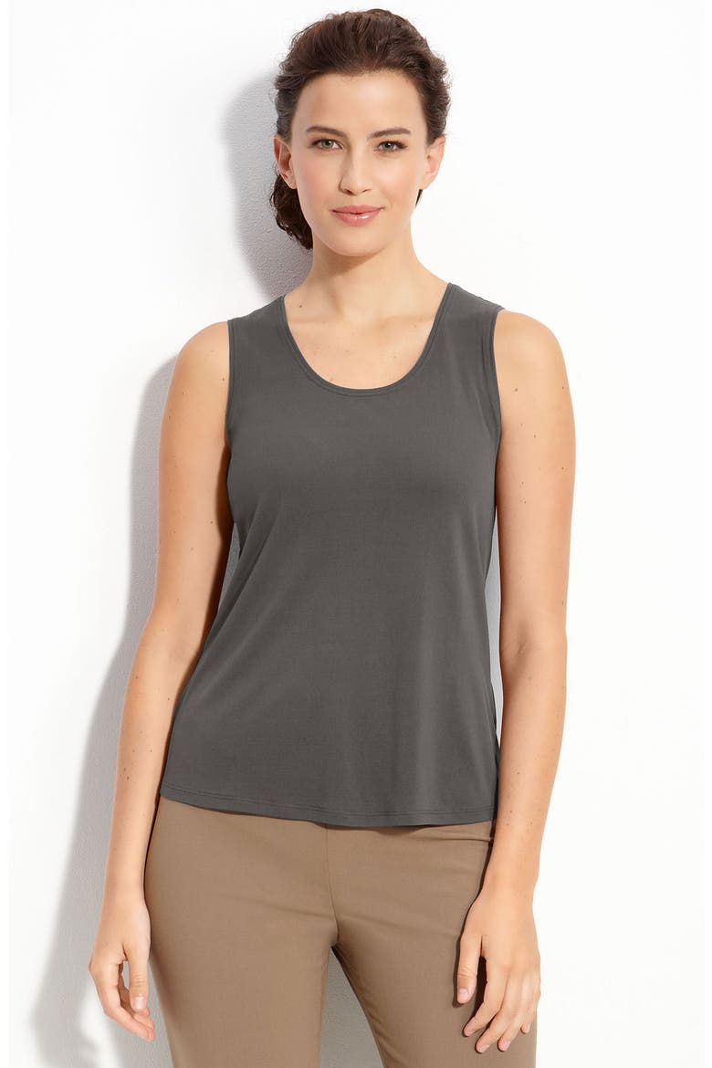 Scoop Neck Silk Tank, Main, color, ASH