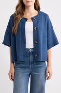 CITY BLUES Broome Short Sleeve Crop Cardigan