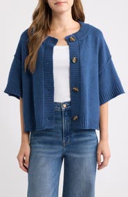 CITY BLUES Broome Short Sleeve Crop Cardigan