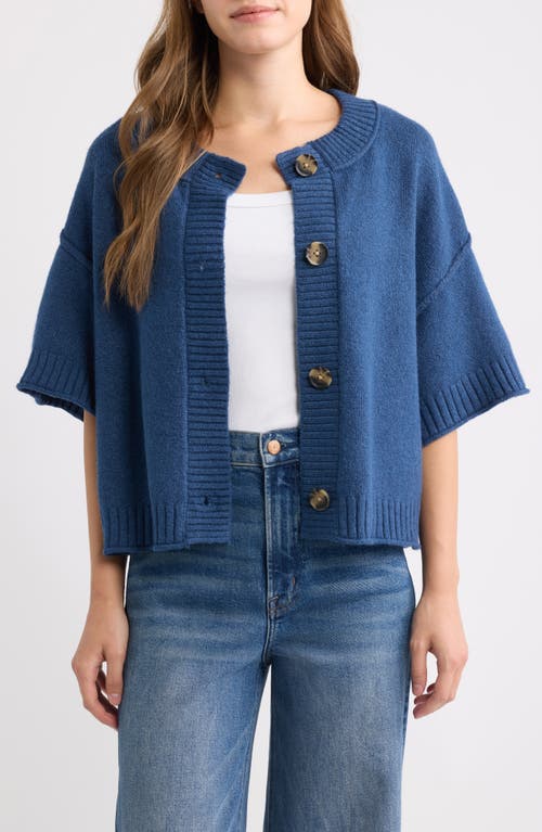 City Blues Broome Short Sleeve Crop Cardigan In Red