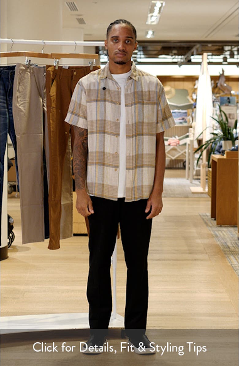 Dawson Plaid Short Sleeve Linen Blend Button-Up Shirt, sales video thumbnail