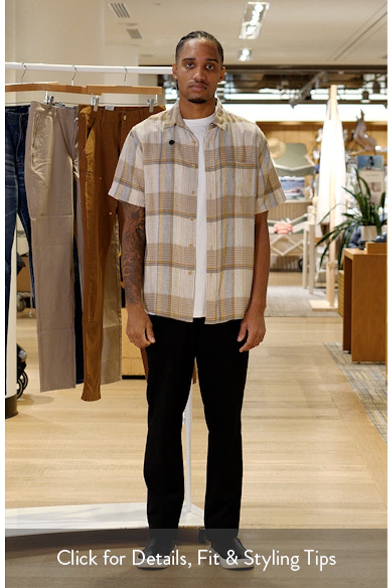 Dawson Plaid Short Sleeve Linen Blend Button-Up Shirt video