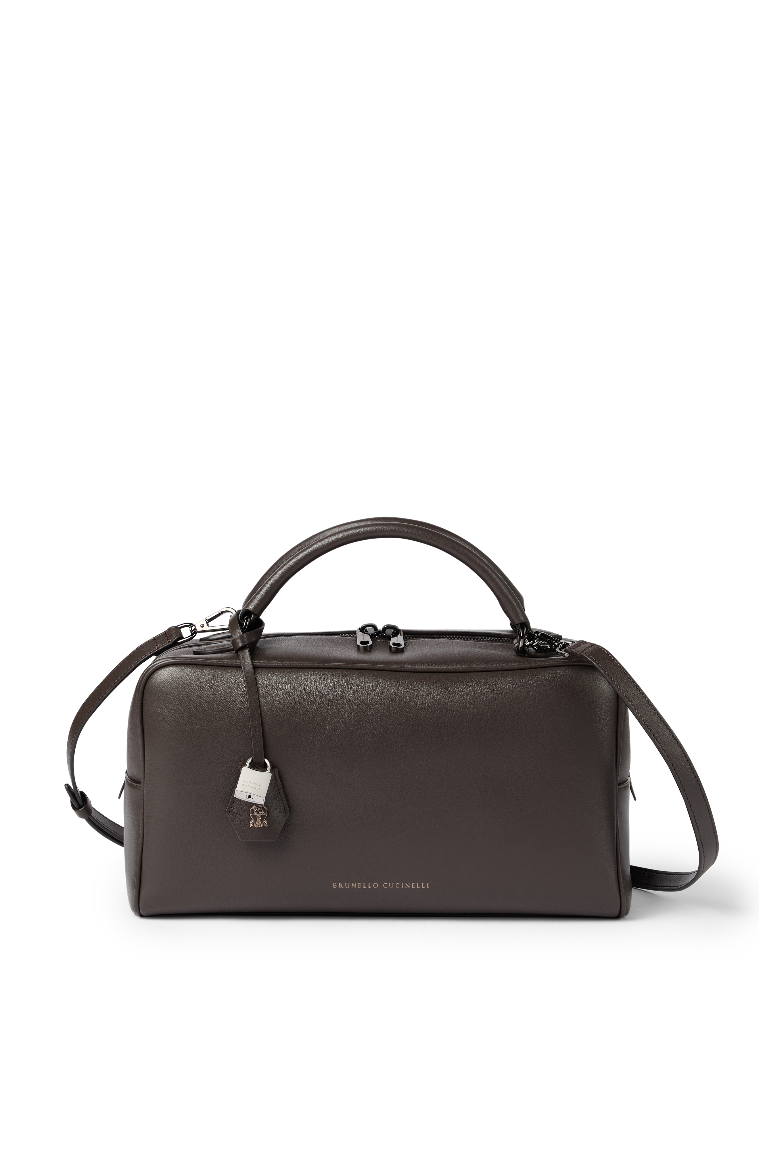 Brunello Cucinelli Nappa Boston Explorer bag, Main, color, Rust Brown