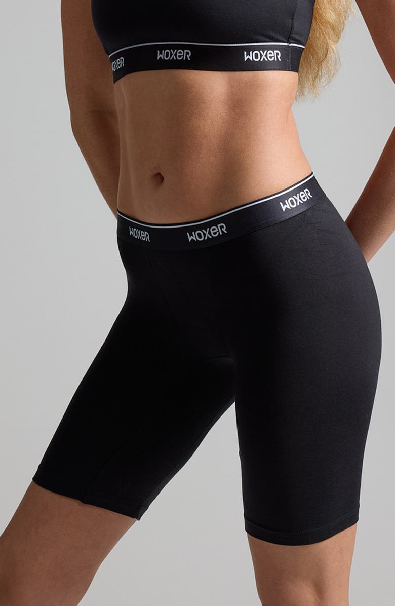 Woxer Biker Ultra-Soft 9-Inch Boxer Briefs, Alternate, color, Black 2.0