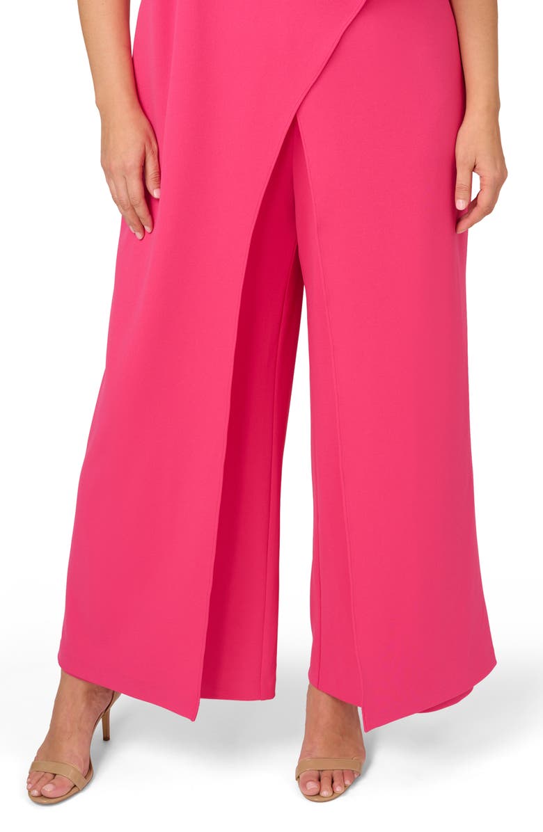 Adrianna Papell One-Shoulder Crepe Jumpsuit, Alternate, color, 