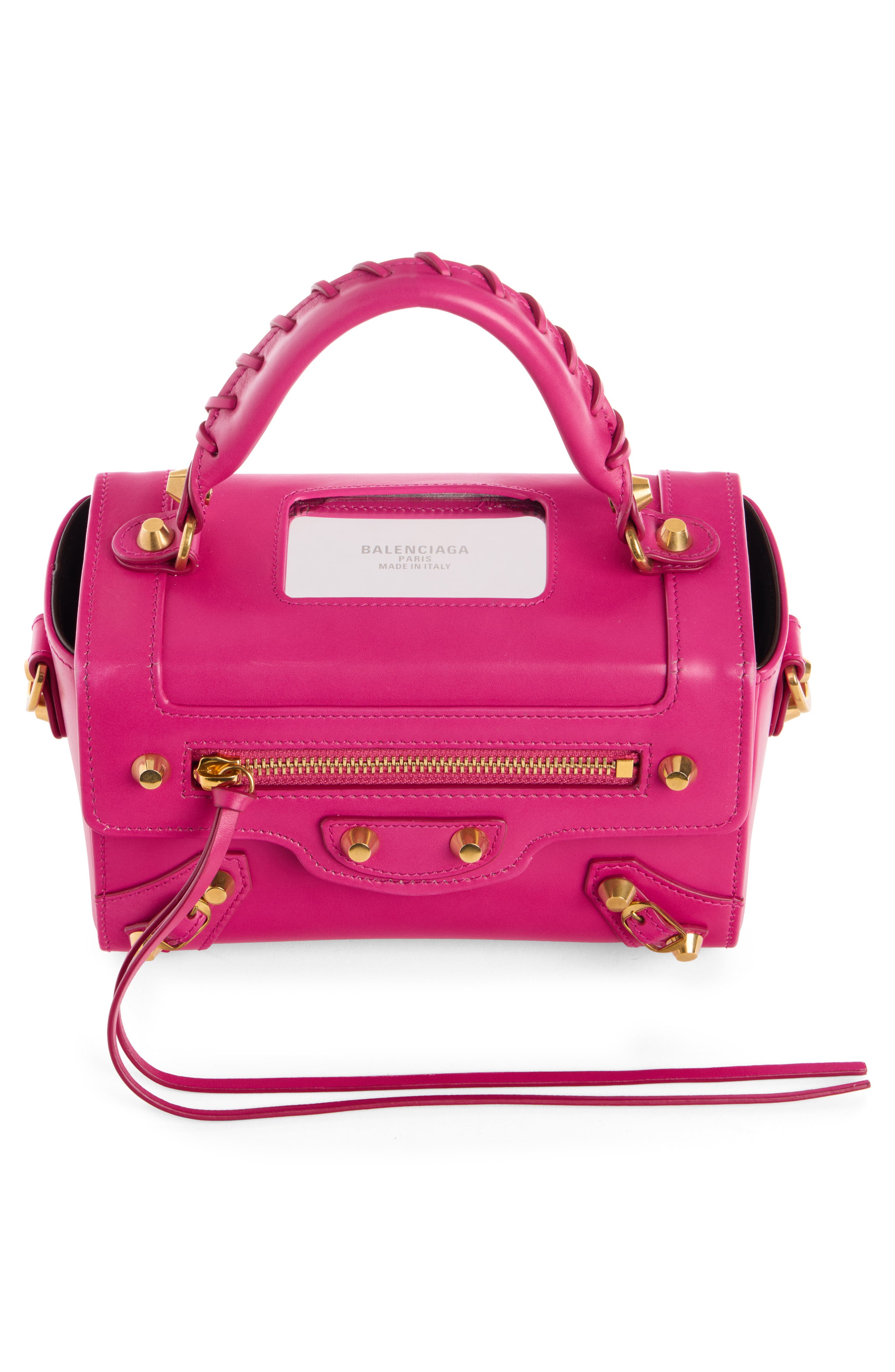 Le City Sleek Box Leather Satchel, Alternate, color, 5923 HOT PINK/ MOKA