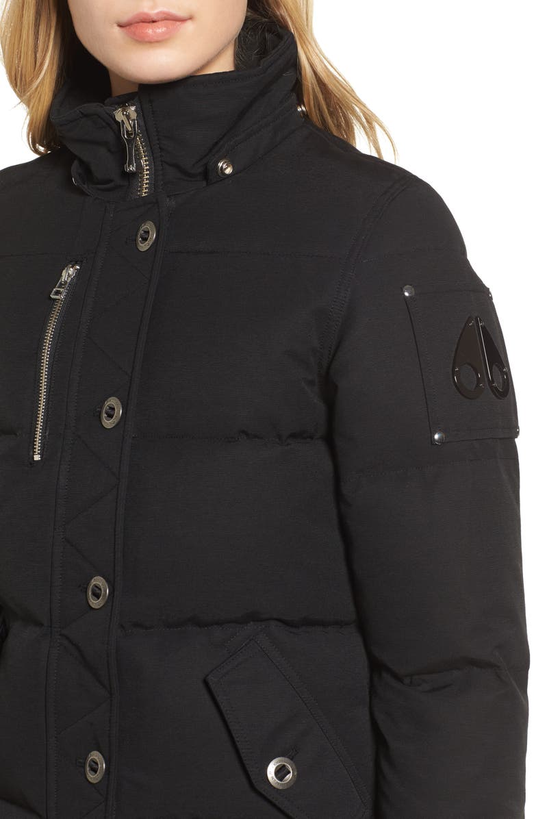 Moose Knuckles Genuine Fox Fur Trim Hooded Down Coat, Alternate, color,