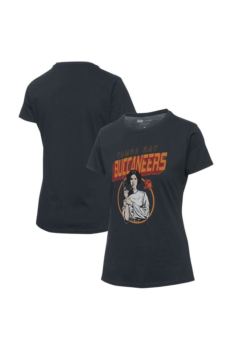 Women's Junk Food Black Tampa Bay Buccaneers Disney Star Wars Princess Leia T-Shirt, Main, color, Black