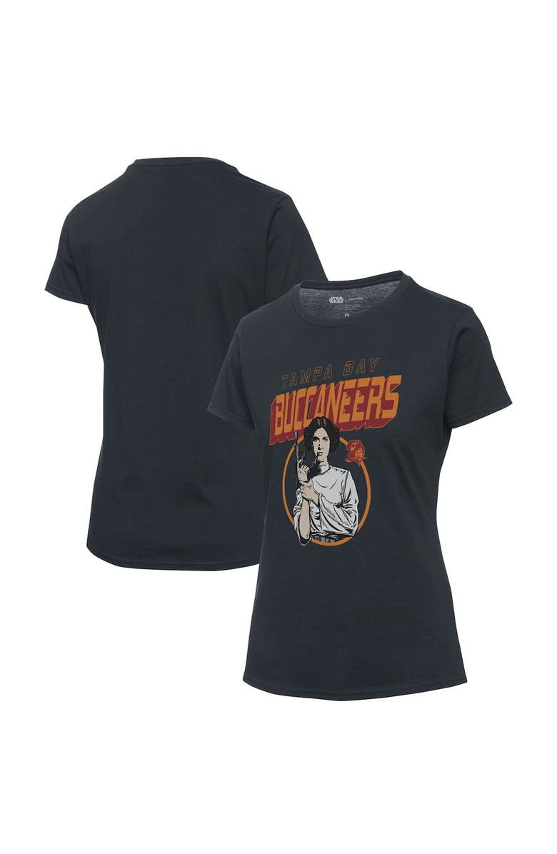 Junk Food Women's Junk Food Black Tampa Bay Buccaneers Disney Star Wars Princess Leia T-Shirt, Main, color, 