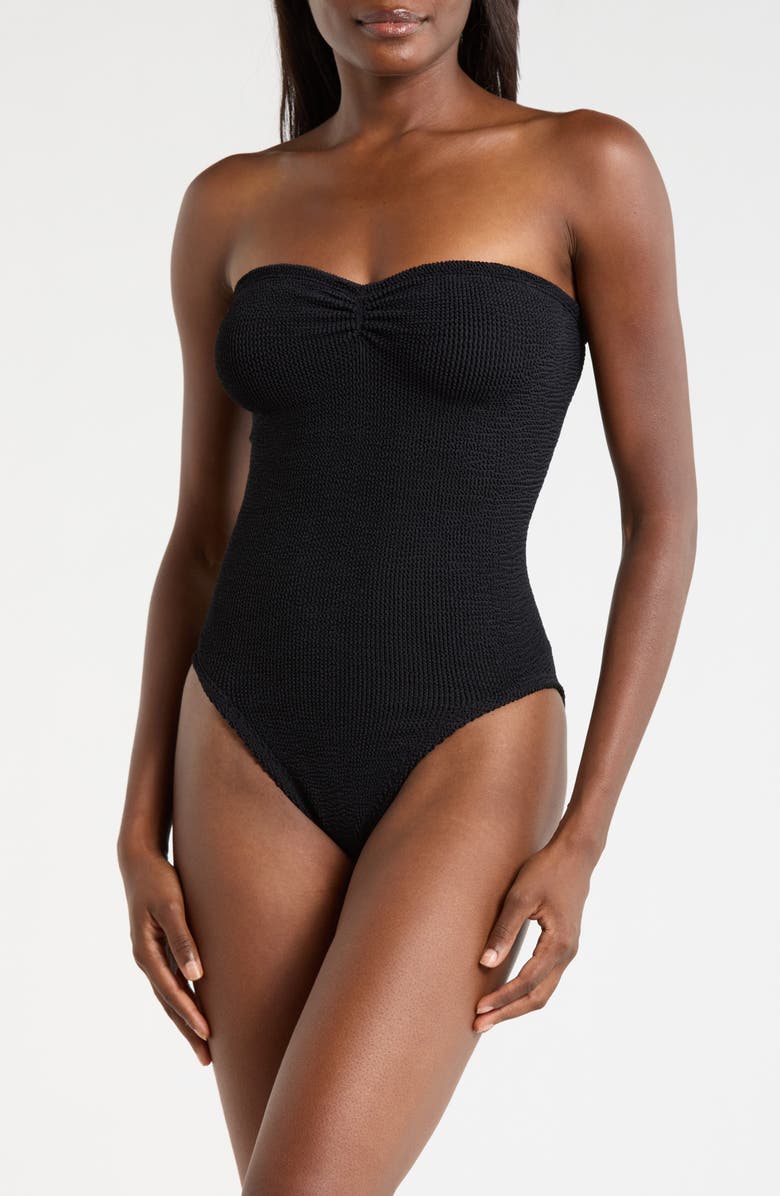 Hunza G Brooke Strapless One-Piece Swimsuit, Main, color, Black