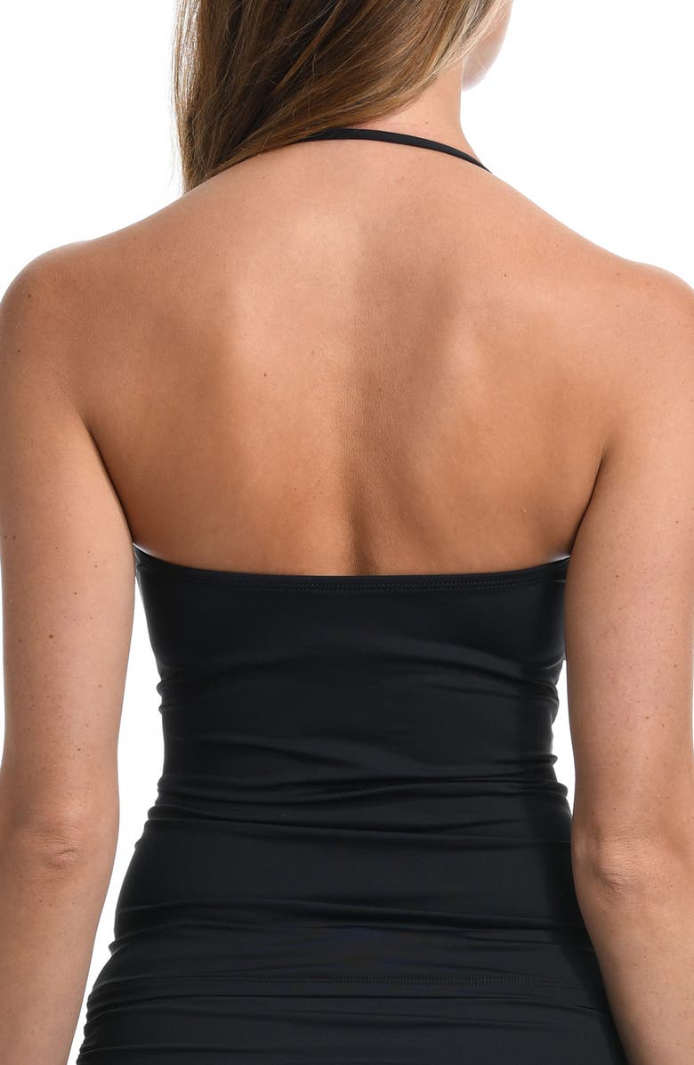 La Blanca Island Goddess Twist Bandeau Bikini Top, Alternate, color, Black