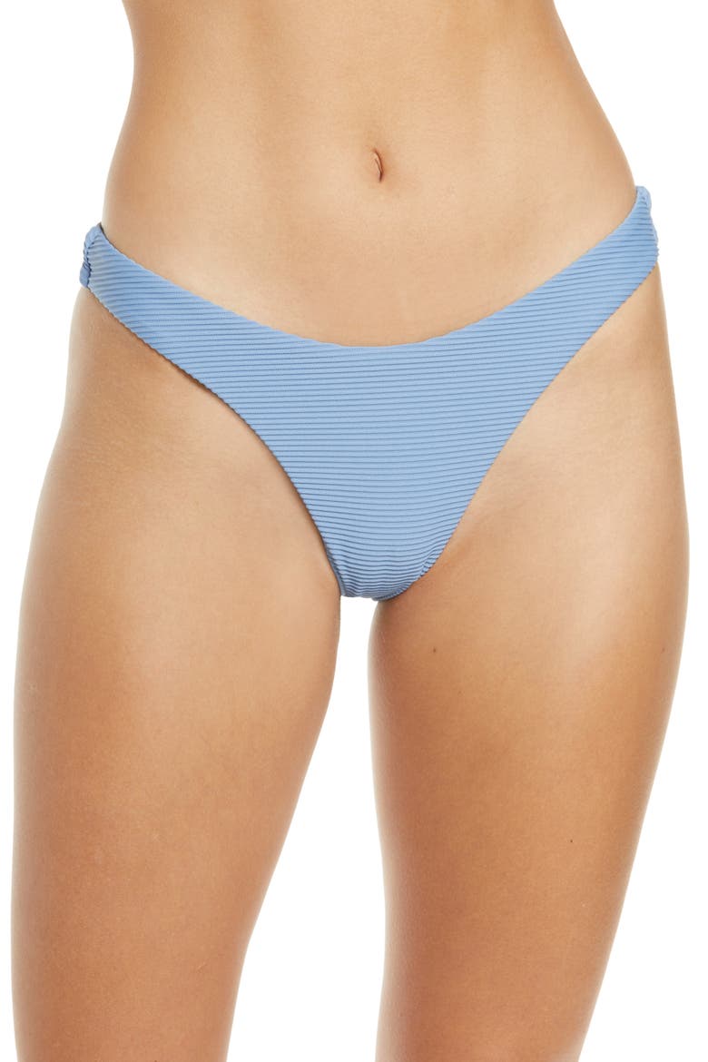 High Cut Bikini Bottoms, Main, color, DENIM