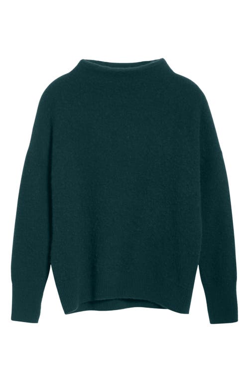 Vince Boiled Cashmere Funnel Neck Pullover In Green