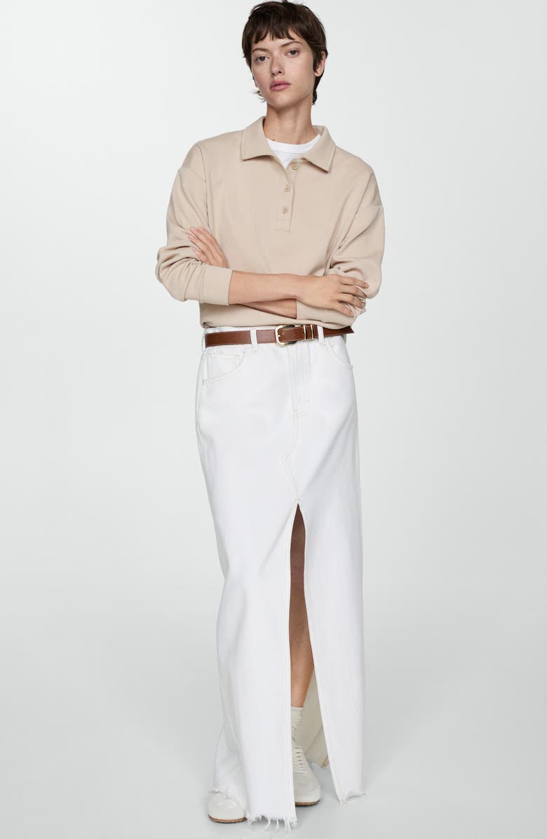 MANGO Piqué Polo Sweatshirt, Alternate, color,