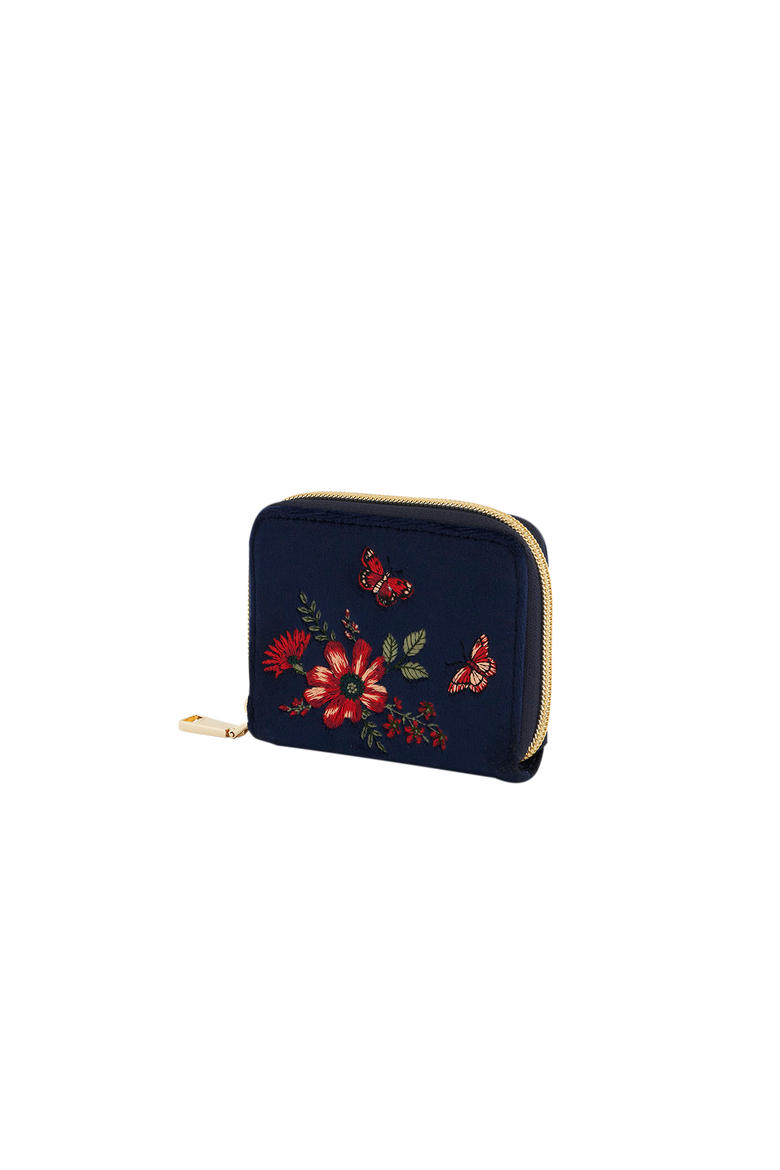 Floral Velvet Purse Small, Main, color, Navy