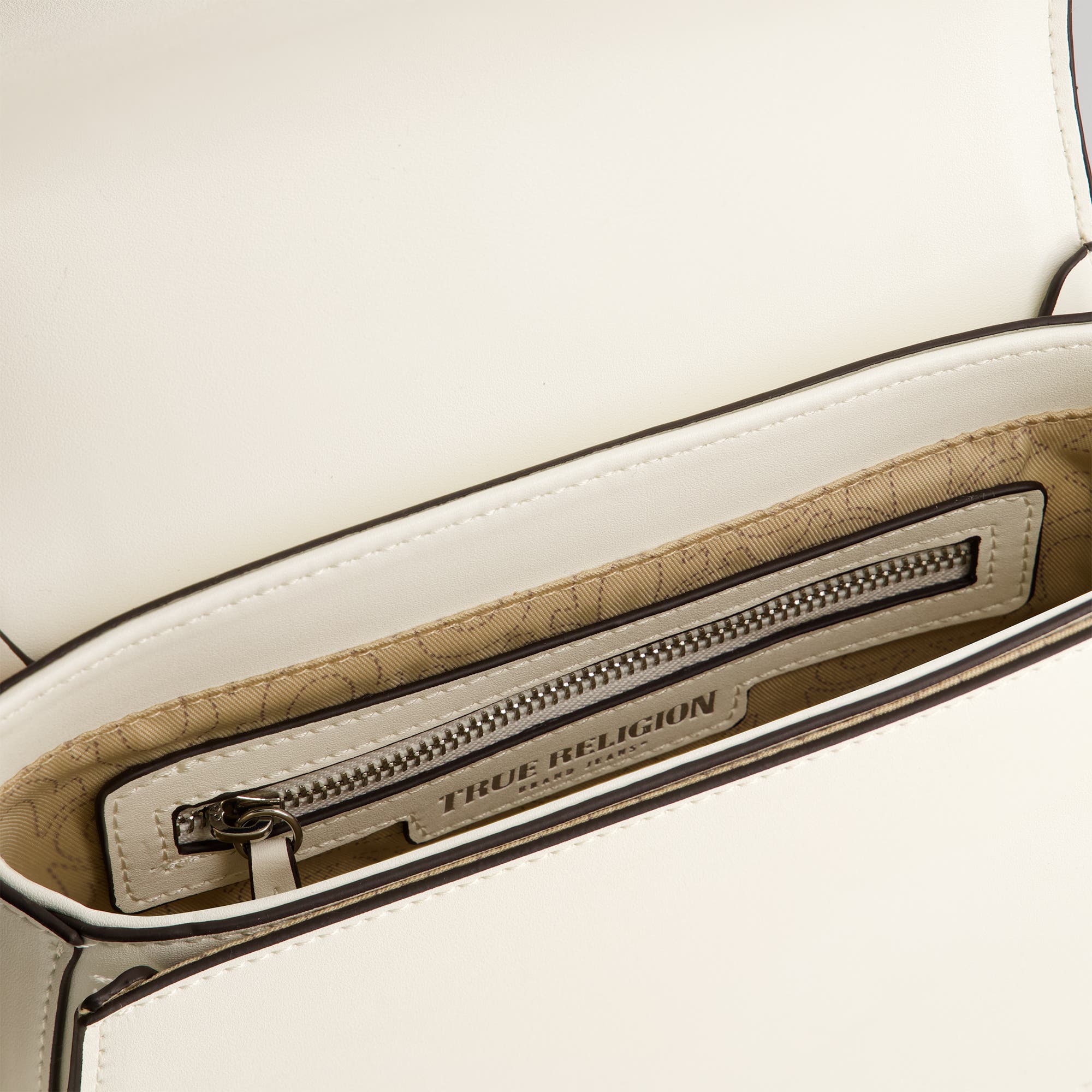 True Religion Saddle Bag with Gold Hardware, Alternate, color, White