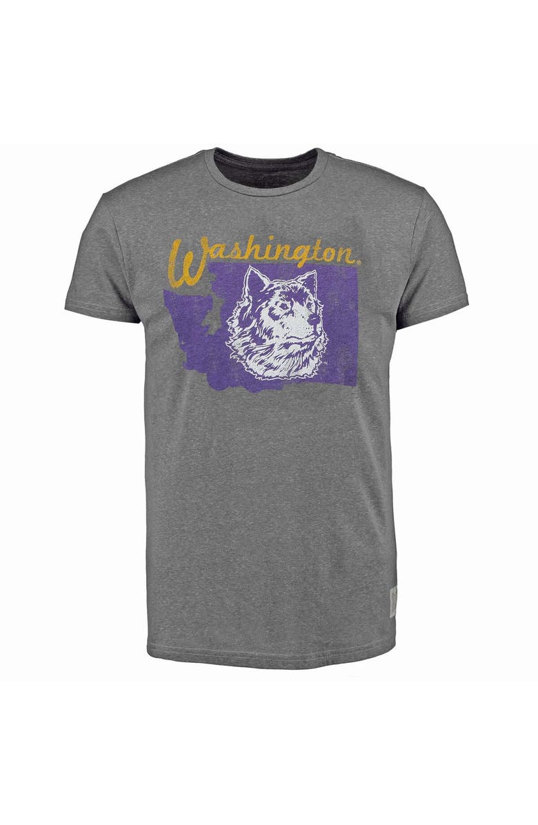 Retro Brand Men's Original Retro Brand Heathered Gray Washington Huskies Vintage State Tri-Blend T-Shirt, Main, color, 