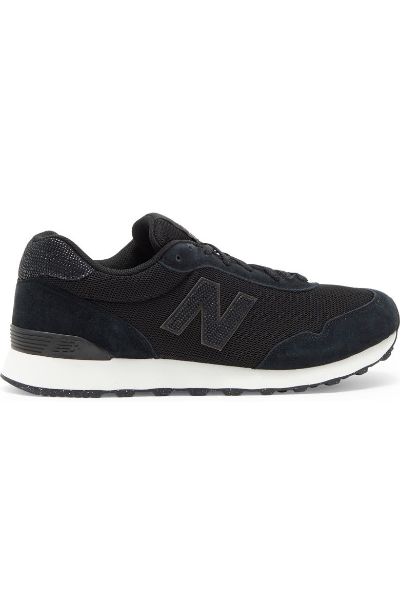 New Balance 515 Suede Sneaker, Alternate, color, Black/ White
