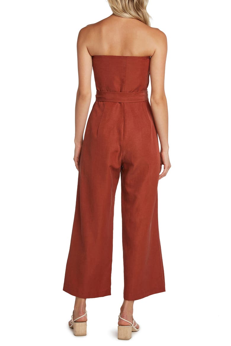 Ryan Strapless Jumpsuit, Alternate, color, CLAY