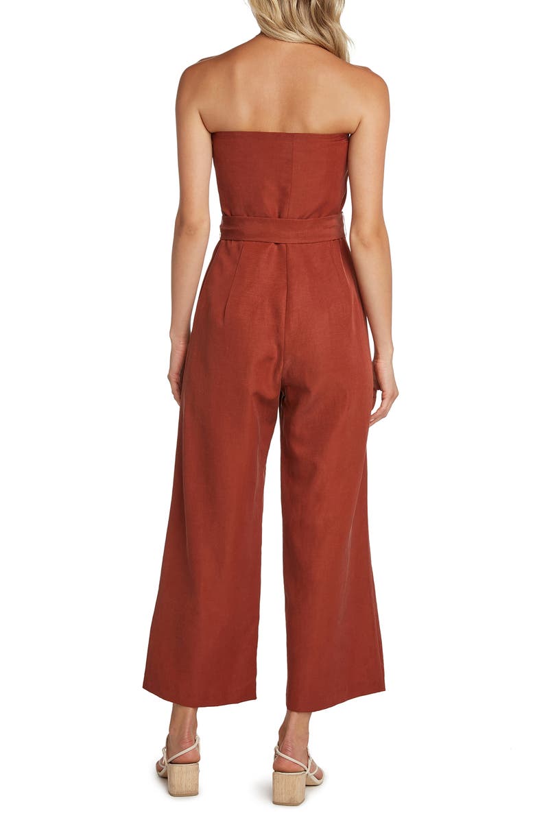 matty m. Ryan Strapless Jumpsuit, Alternate, color, Clay