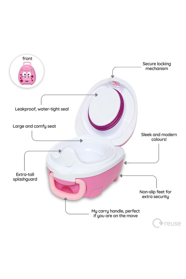at Home and Travel Training Potty Seat, Alternate, color, Pink Dragon