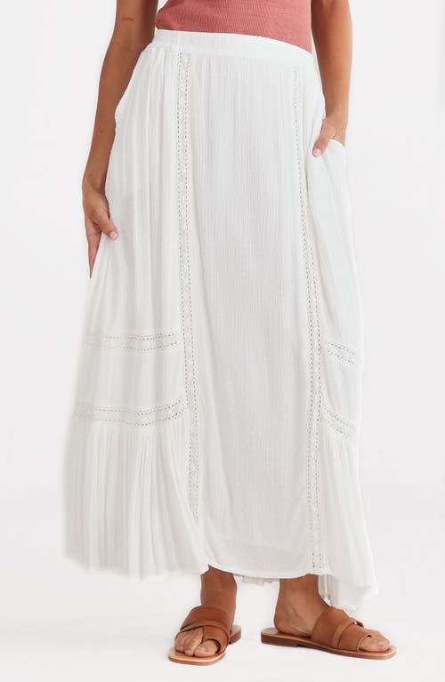 Talisman The Label Midas Clip Dot Maxi Skirt In Off White Dobby
