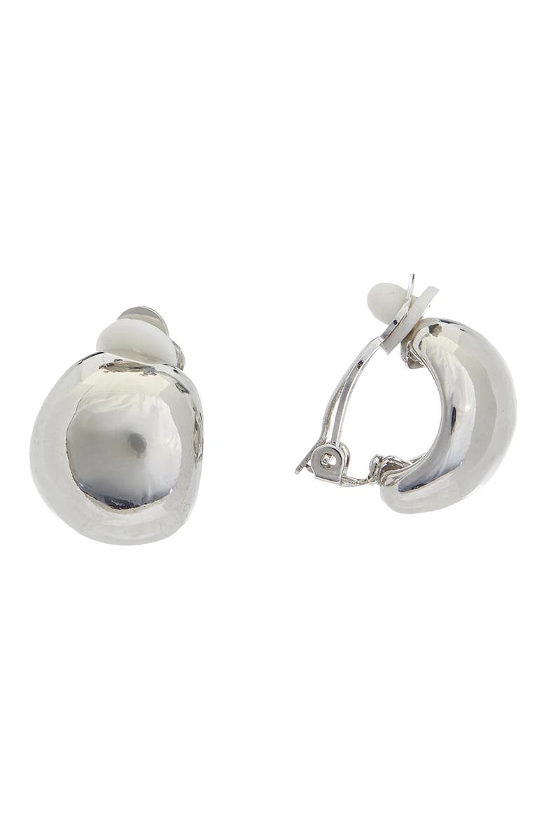 Huggie Hoop Clip-On Earrings, Main, color, SILVER
