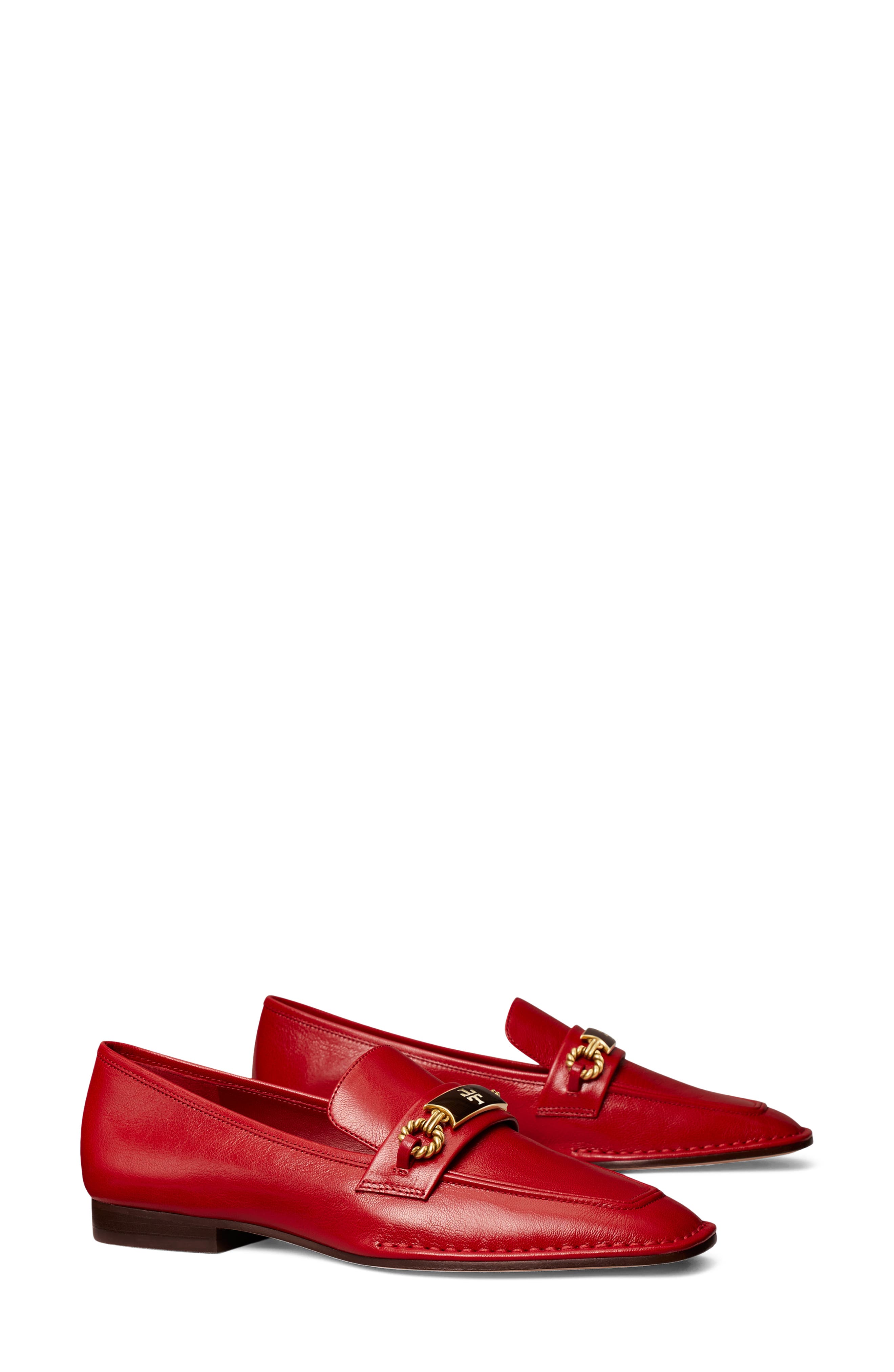 Perrine Square Toe Loafer, Main, color, TORY RED
