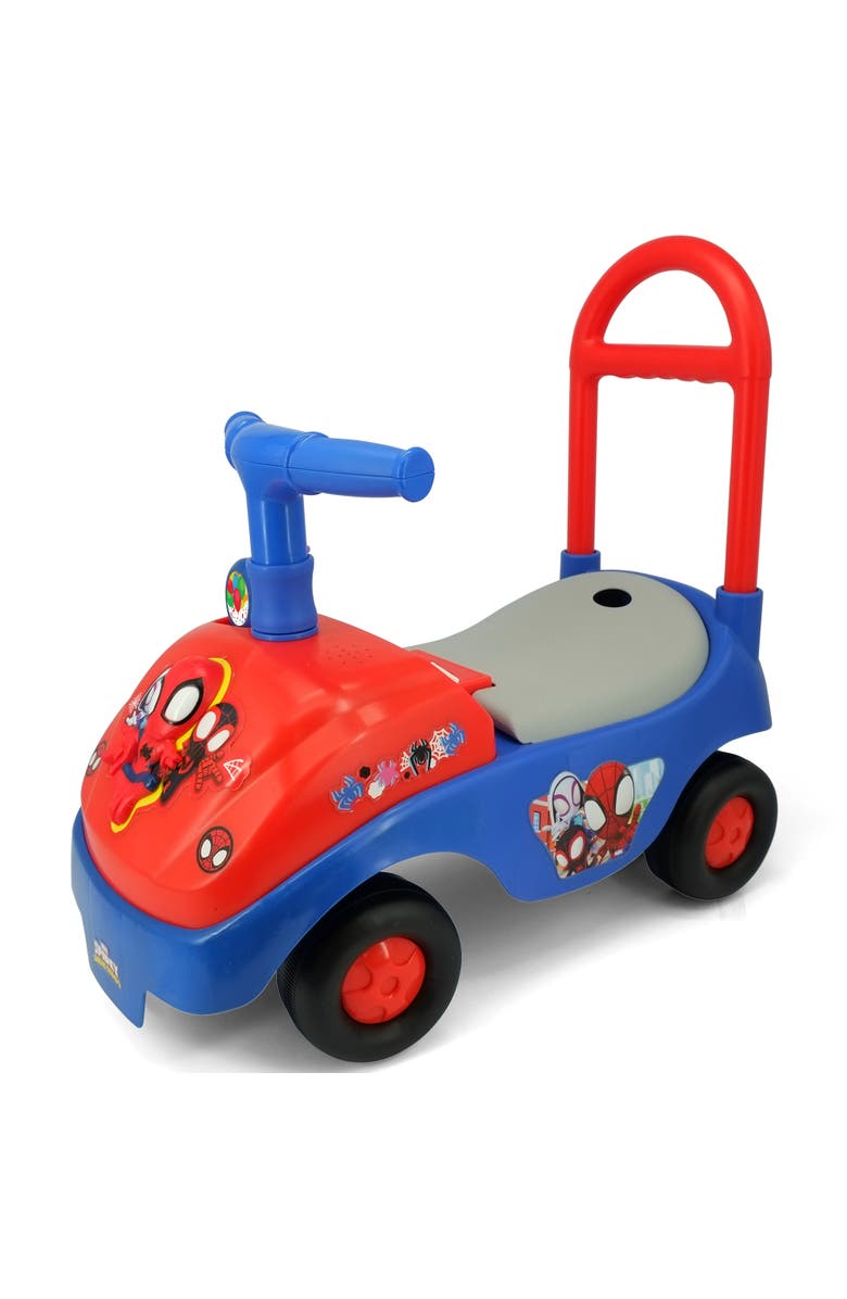 Kiddieland Spidey Foldable Handle Rideon W/ Interactive Dashboard & Sounds, Main, color, Multicolored