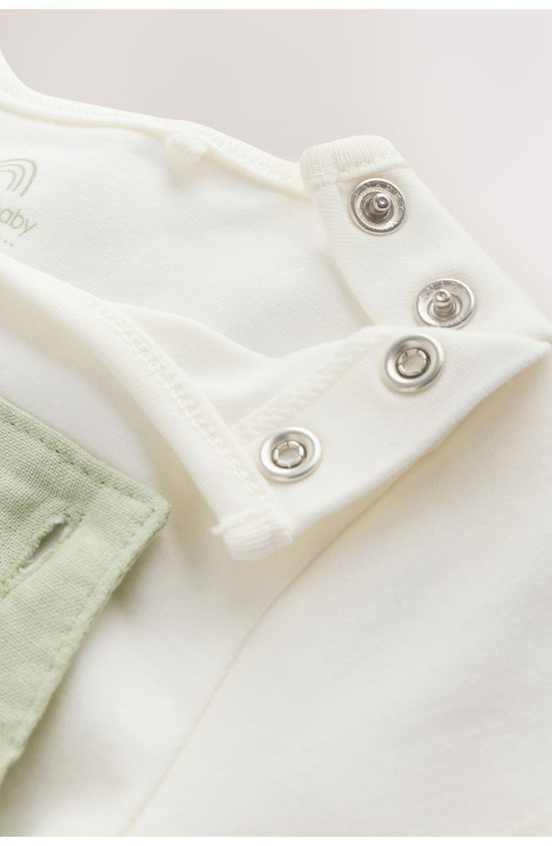 NEXT Bodysuit & Dungaree Romper Set, Alternate, color, Green
