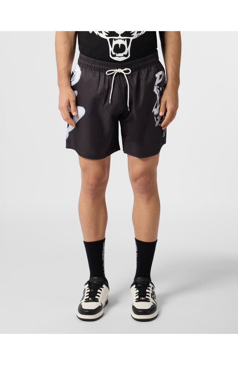 PLEIN SPORT Printed Shorts Plein Sport Men, Main, color, Black