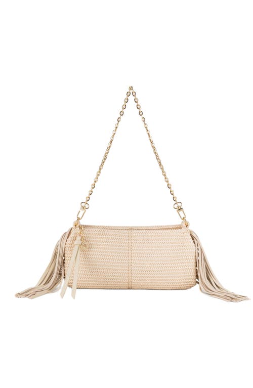 Maje Miss M Raffia-look Clutch Bag In Beige