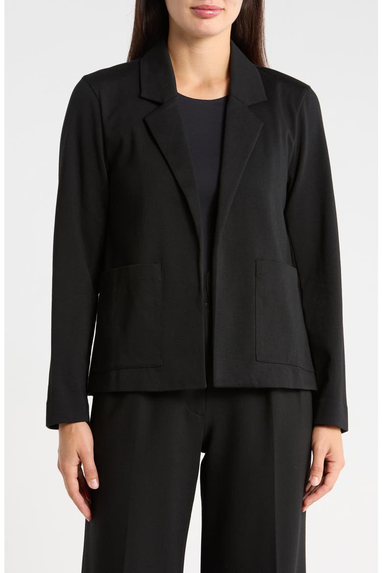 Open Front Blazer, Main, color, BLACK
