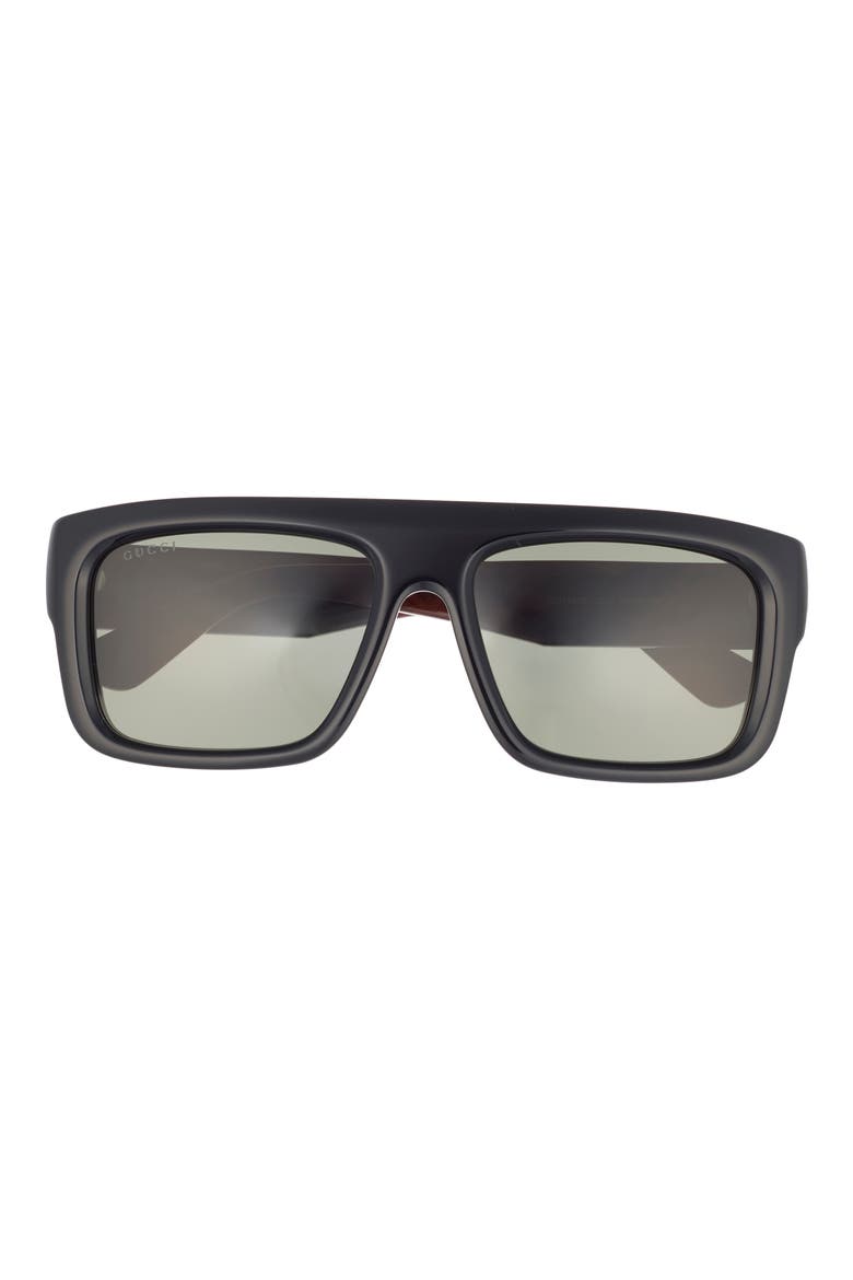 55mm Square Sunglasses, Main, color, BLACK BLACK GREY
