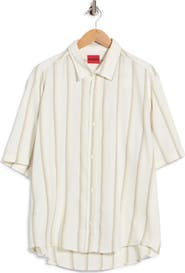 HUGO Eralino Stripe Short Sleeve Button-Up Shirt