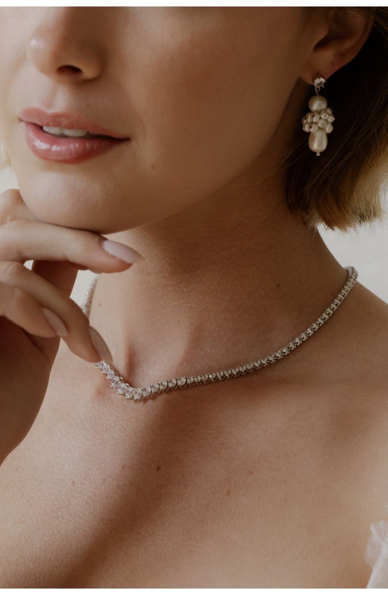 Untamed Petals High Society Tennis Necklace, Alternate, color, Silver